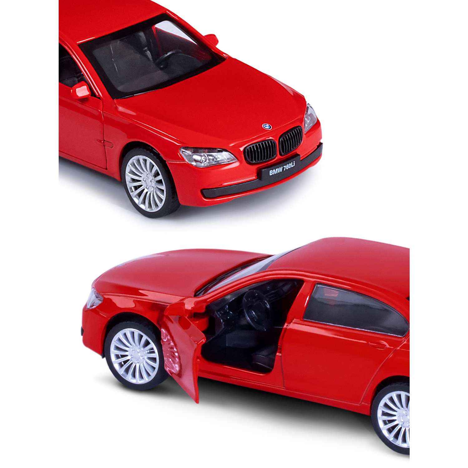 Машинка металлическая АВТОпанорама 1:46 BMW 760 LI красный инерционная JB1200131 - фото 7