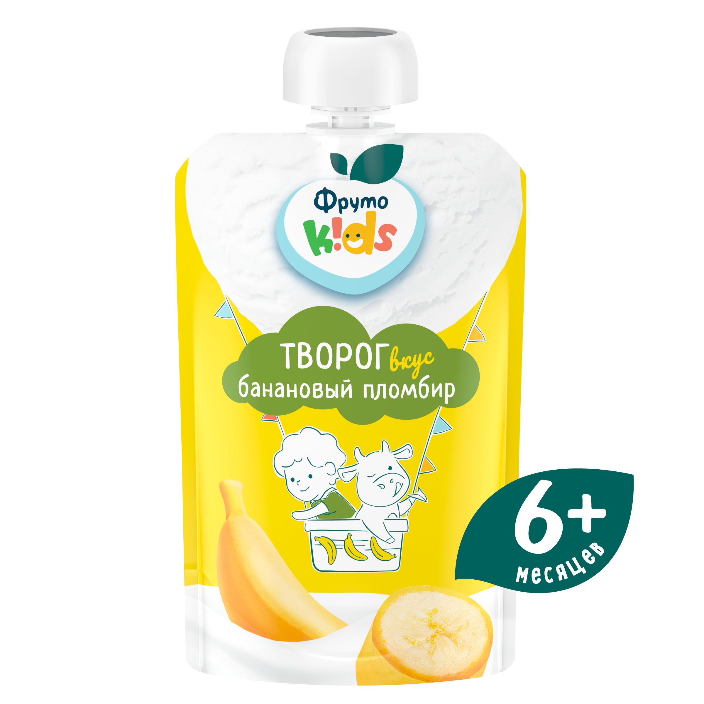 Творог ФрутоKids банановый пломбир м.д.ж.4.2% 90г - фото 1