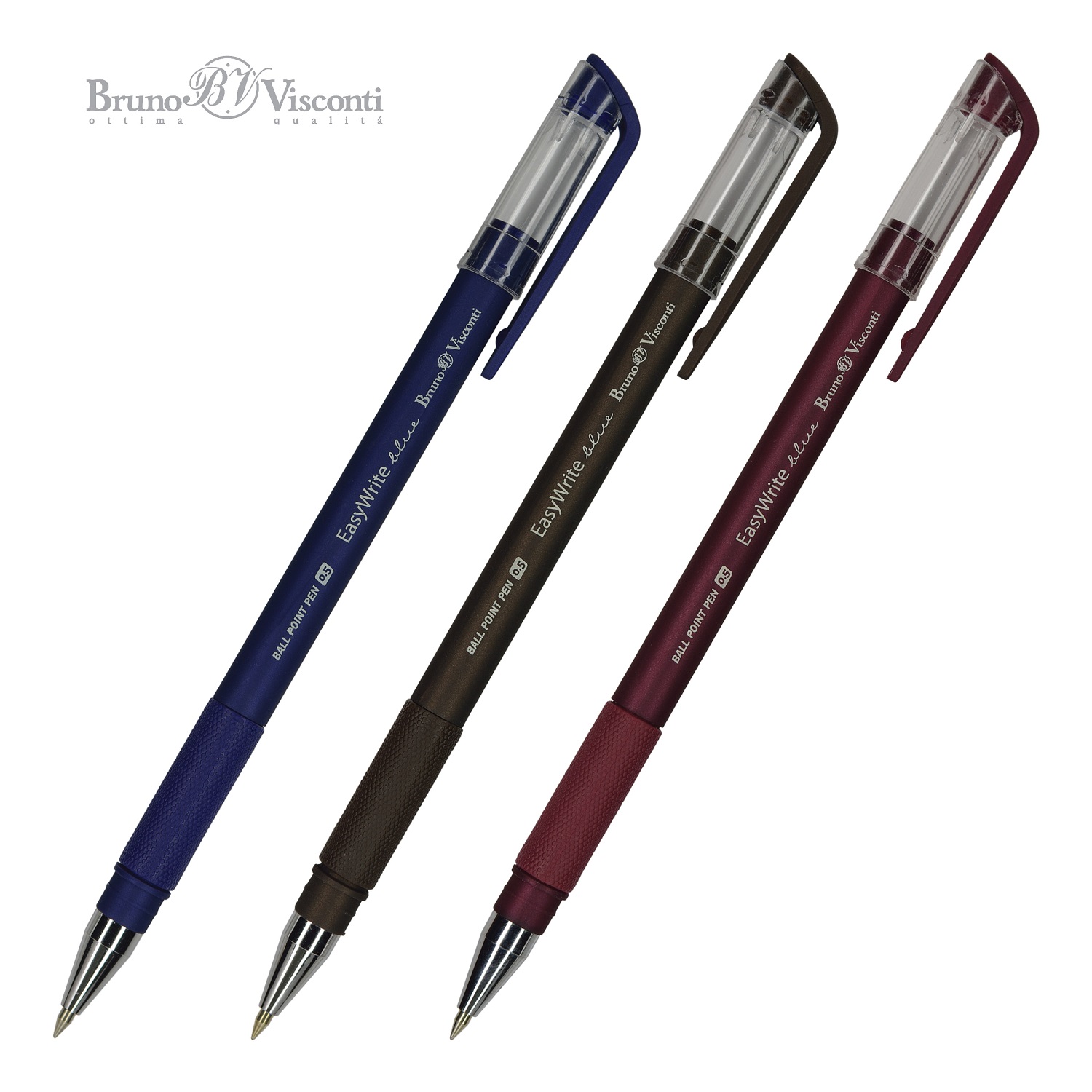 Набор из 5-ти шариковых ручек Bruno Visconti EasyWrite Original синие - фото 3