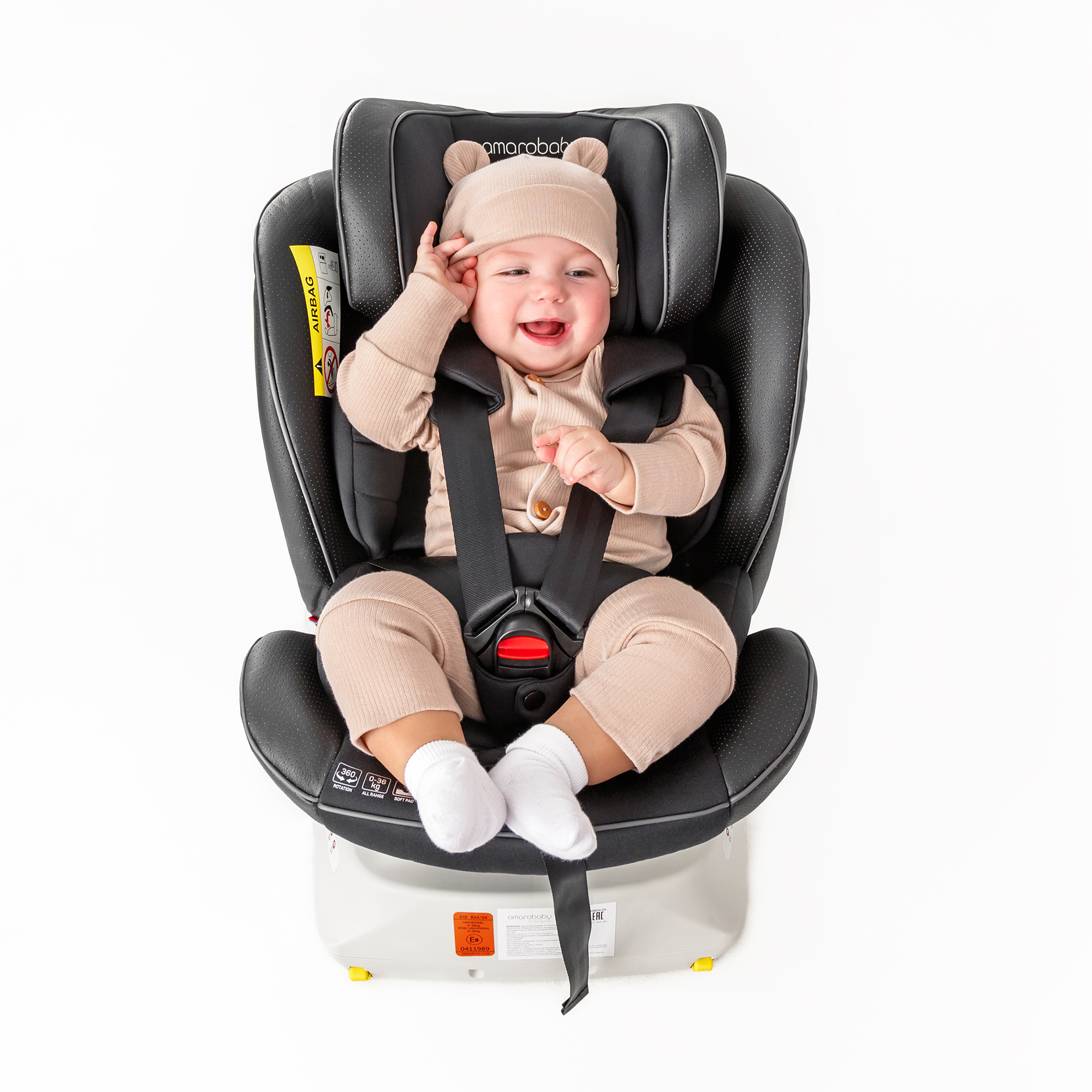 Автокресло Amarobaby Сhampion Isofix класс D группа 0+/1/2/3 Черный - фото 4