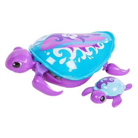 Черепашка Little Live Pets с малышом Голубой верх Фиолетовый низ