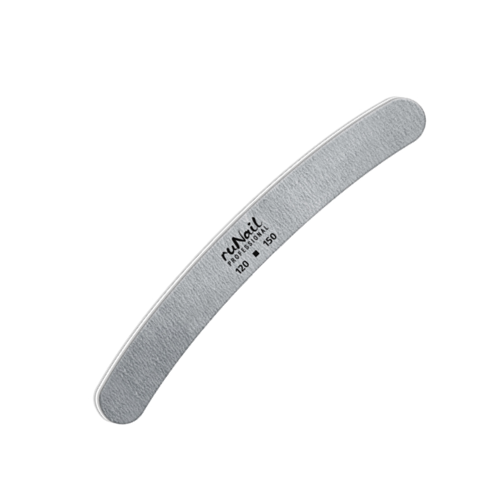 Пилка для ногтей Runail Professional серая бумеранг 120 на 150 - фото 1
