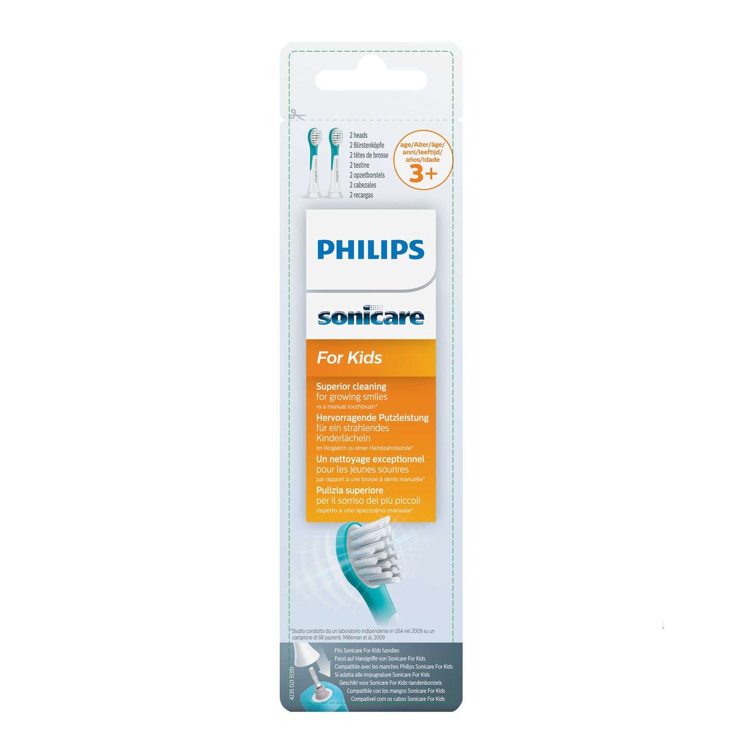 Насадки для зубной щетки Philips электрической 2шт c 3лет HX6032/33 - фото 2
