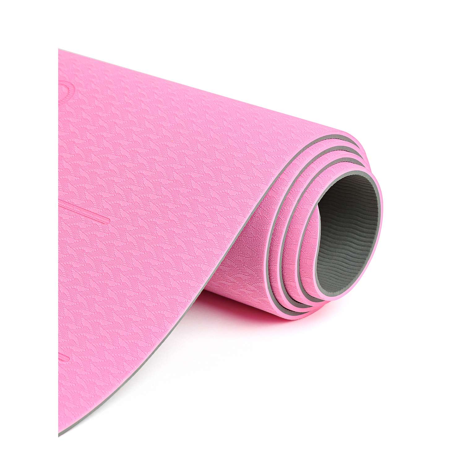 Коврик для йоги Hamsa Yoga фитнеса и гимнастики TPE 183х61х0.6 см розовый - фото 5