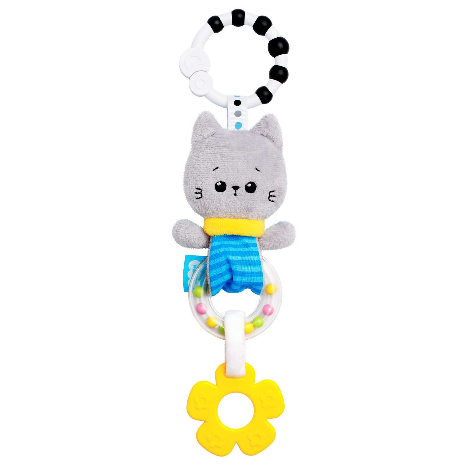 Игрушка подвеска Мякиши развивающая детская погремушка Котёнок Кекс для новорождённых на коляску подарок - фото 8