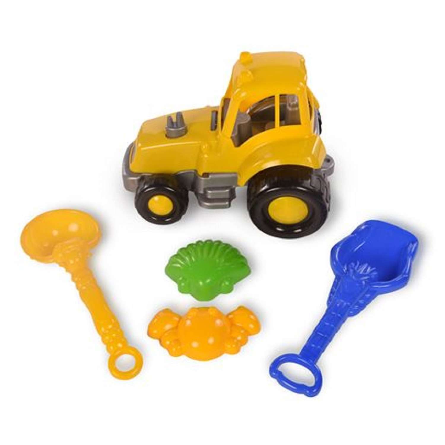 Набор игрушек для песочницы TOY MIX Трактор формы лопатка - фото 1