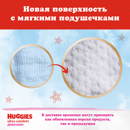Подгузники Huggies Ultra Comfort для девочек 5 (12-22 кг) 56 шт.