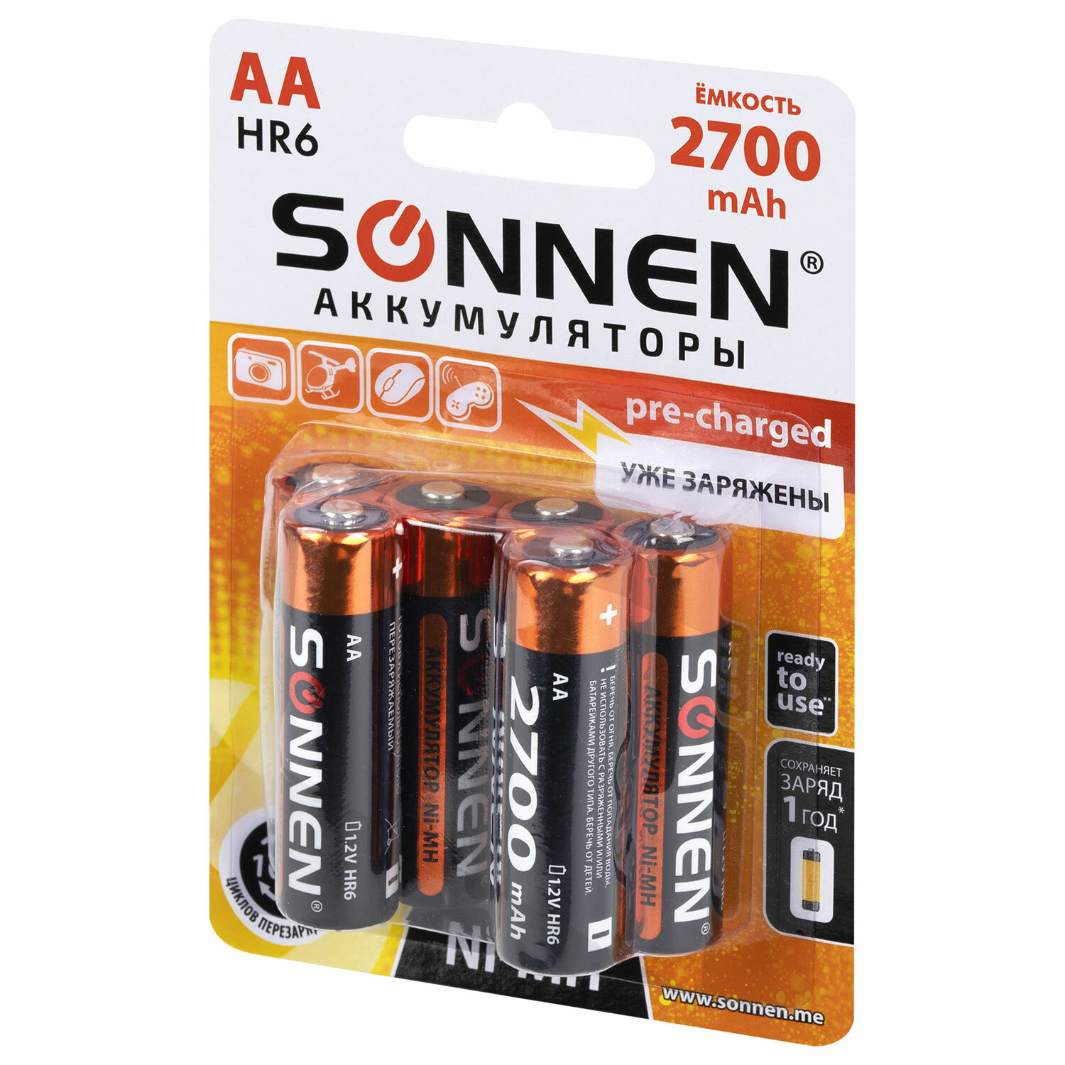 Батарейки аккумуляторные Sonnen АА пальчиковые 6 штук заряжаемые - фото 10