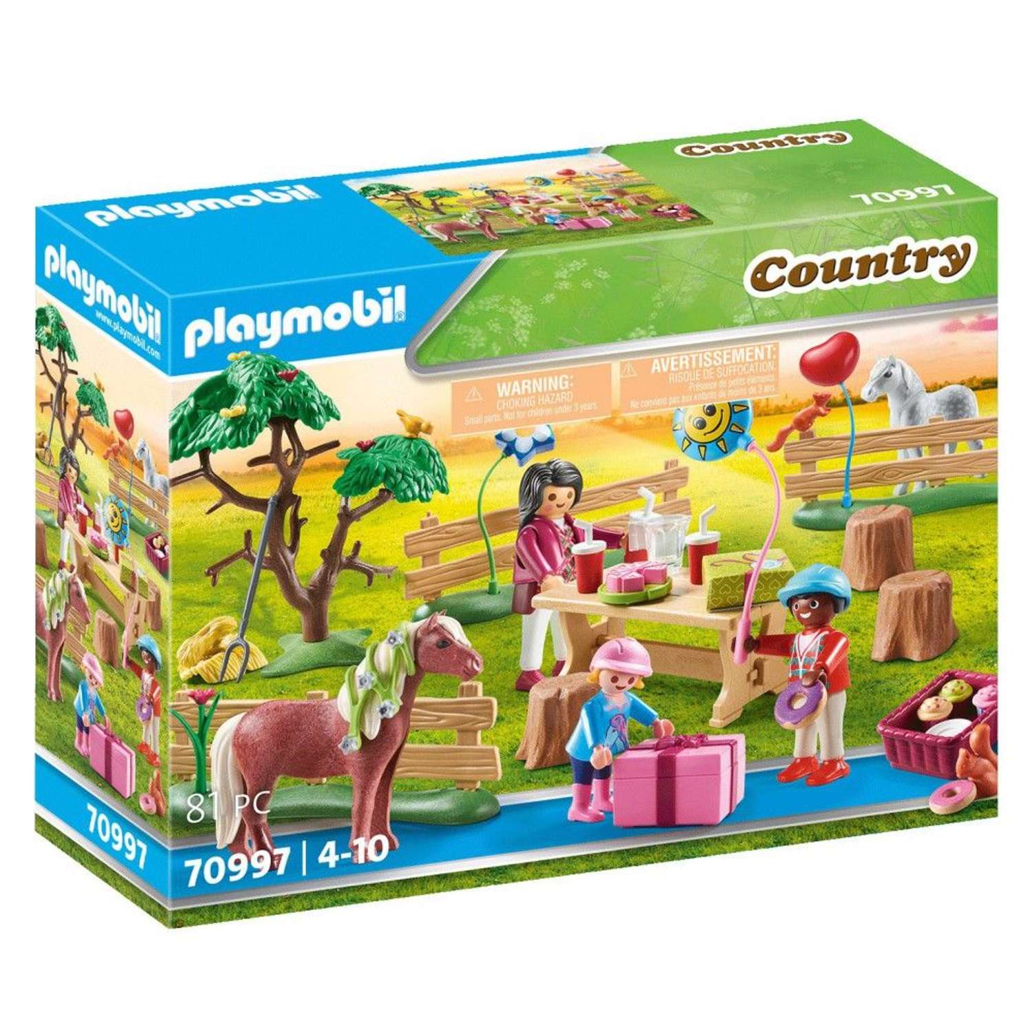 Конструктор Playmobil детский день рождения на пони-ферме - фото 1