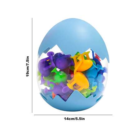 Конструктор липучка StichTrade Забавные присоски 36 деталей- голубой цвет/Прилипалы