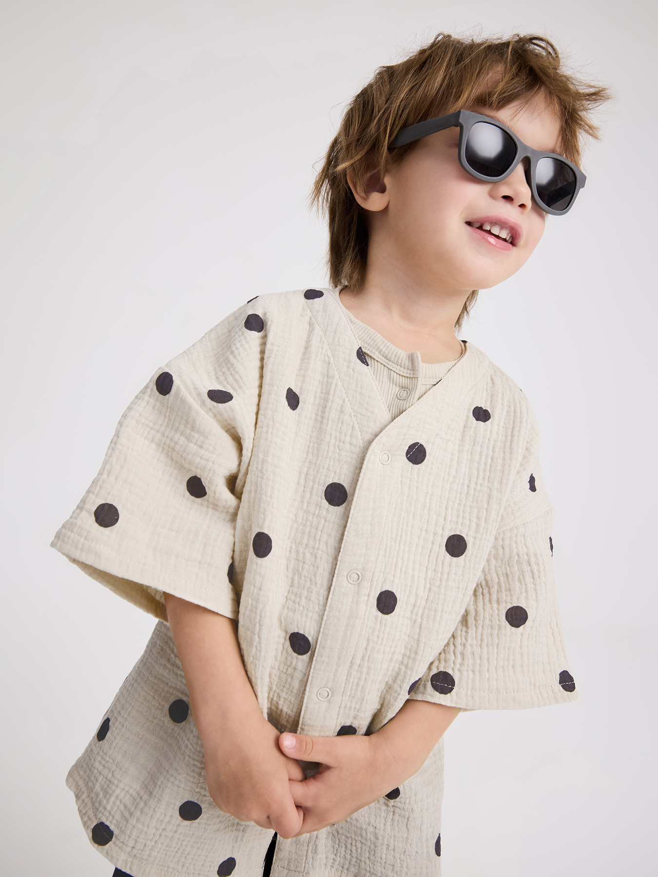 Рубашка Happy Baby 88130-1_beige with dots - фото 12