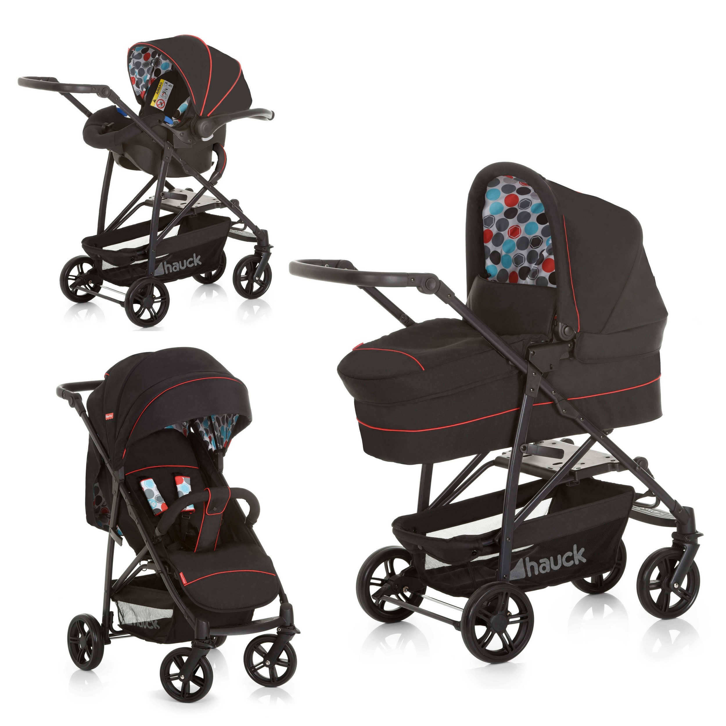 Коляска 3в1 Fisher Price Toronto 4 Trioset Gumball Black - фото 2