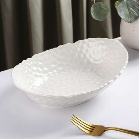 Блюдо Sima-Land керамическое овальное «Воздушность» 600 мл цвет белый