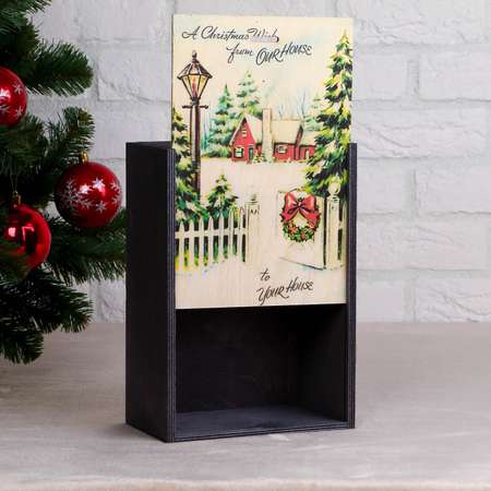 Коробка Sima-Land подарочная«Зимний вечер» серая. 20×30×12 см