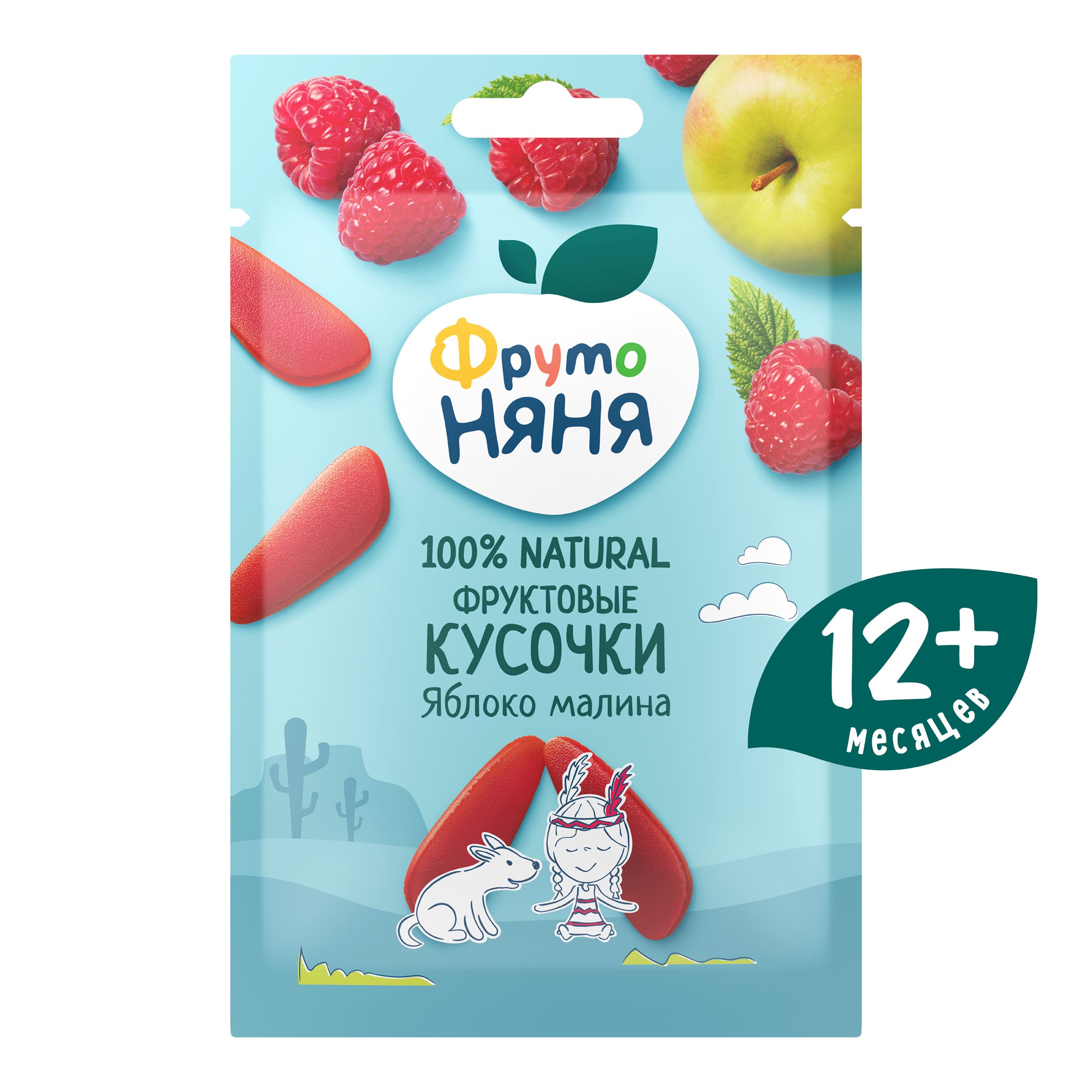 Кусочки фруктовые ФрутоНяня из яблок и малины 15г с 12месяцев купить по  цене 49.9 ₽ в интернет-магазине Детский мир