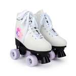 Роликовые коньки SXRide Roller skate YXSKT04WPUR белые с фиолетово-розовым орнаментом 31-34