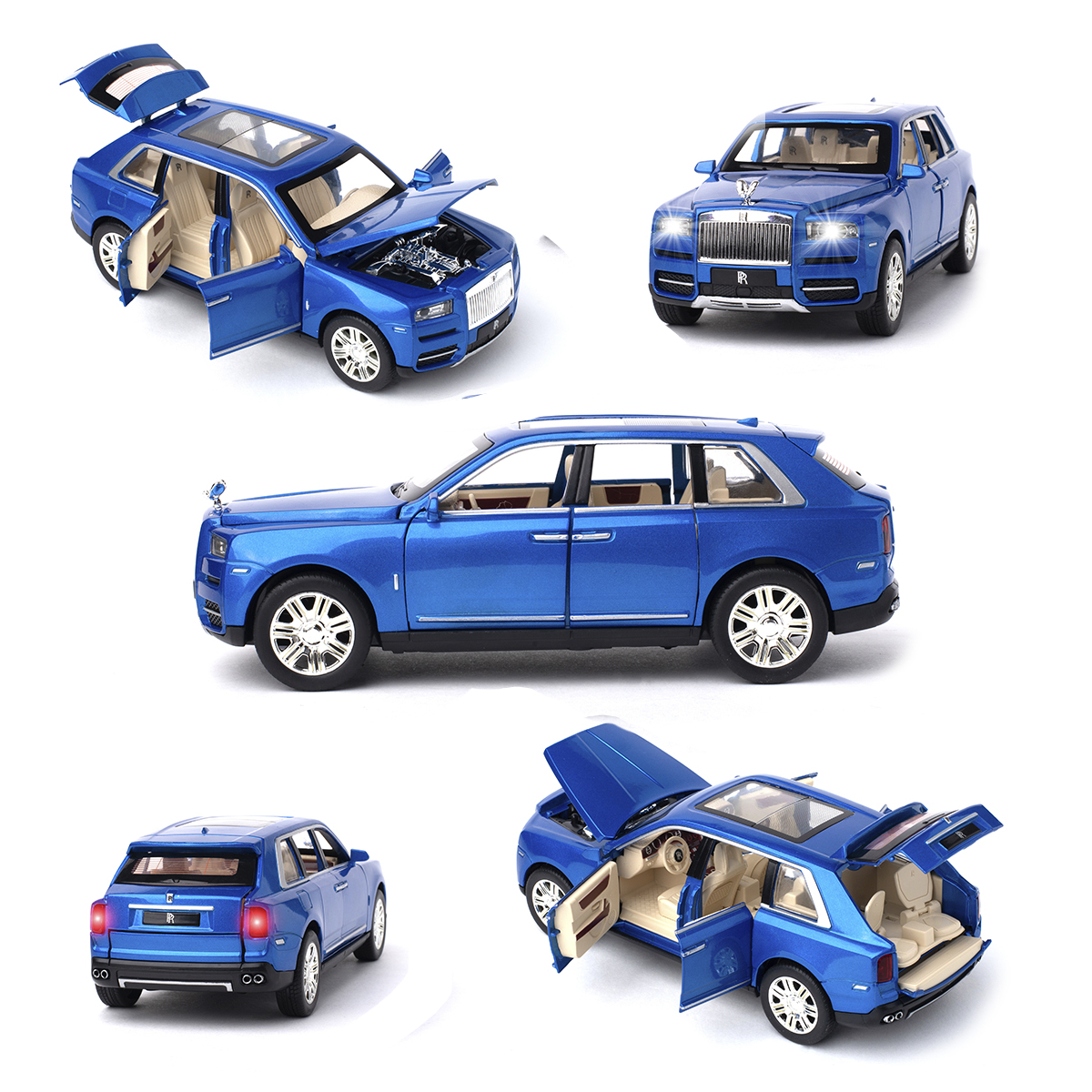 Машинка игрушка железная 1:24 Che Zhi Rolls-Royce Cullinan CZ113-blue - фото 5