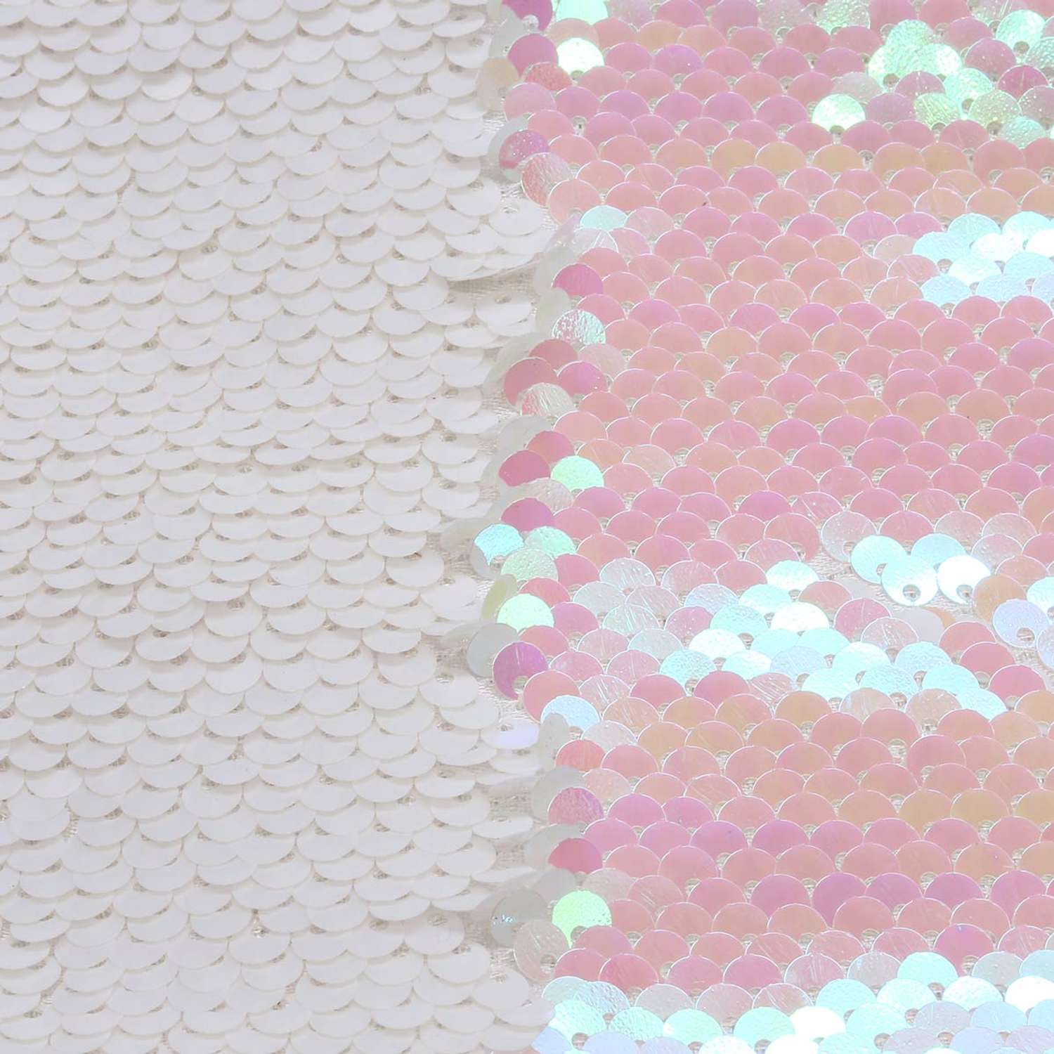 Ткань Astra Craft с двухсторонними пайетками нежно-розовый белый 65х50 см - фото 1