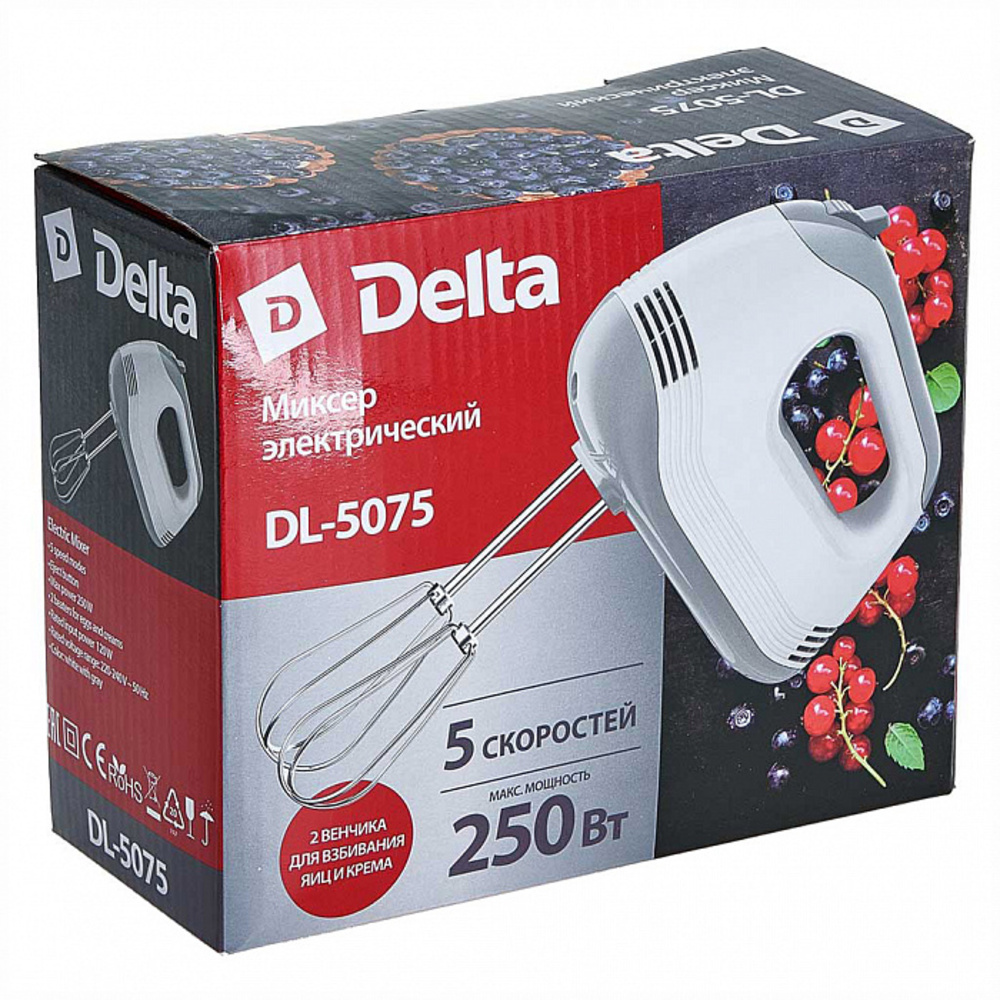 Миксер Delta DL-5075 белый с серым - фото 4