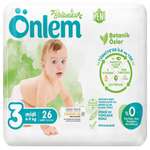 Подгузники Onlem Botanica для новорожденных детей 3 4-9 кг 26 шт