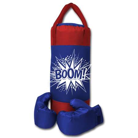 Детский набор для бокса Belon familia груша 50см х 20см с перчатками цвет василек-красный Smash