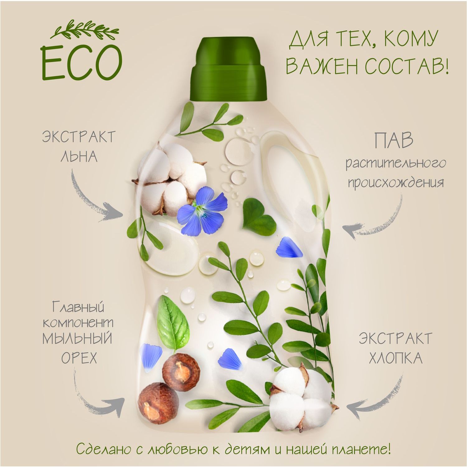 Средство для стирки детского белья Солнце и луна Eco 1500мл 11300 - фото 5