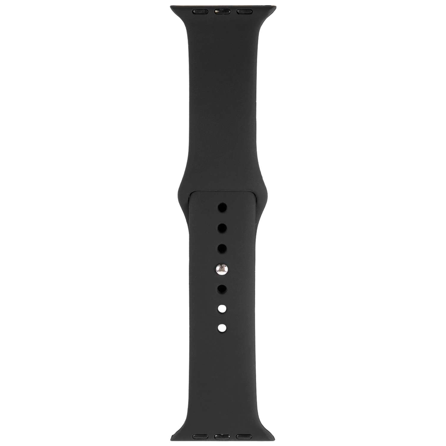 Ремешок mObility силиконовый для Apple Watch 42-44 mm S3-S4-S5-SE-S6 черный - фото 1