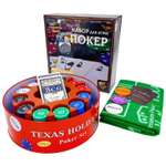 Покерный набор HitToy Texas Holdem в жестяной коробке 240 фишек с номиналом