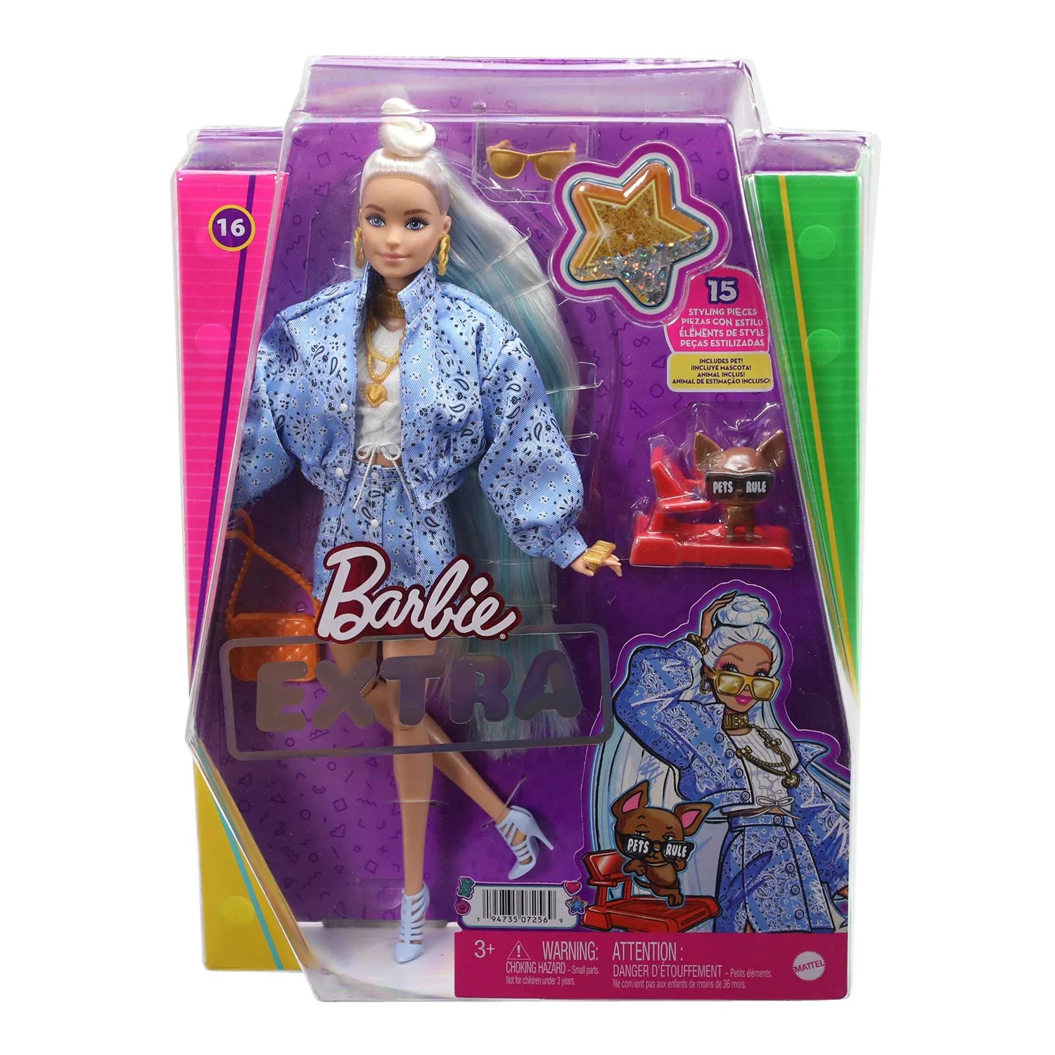 Кукла Barbie Экстра в джинсовой куртке HHN08 HHN08 - фото 5