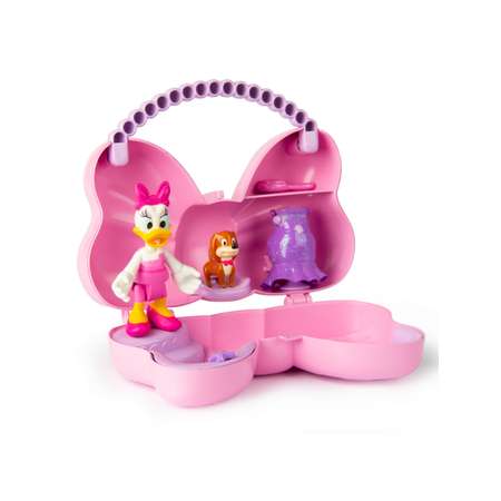 Игровой набор Disney Минни: Новый образ с питомцем (фигурка 12 см в сумочке 16х13 см светло-розовый)