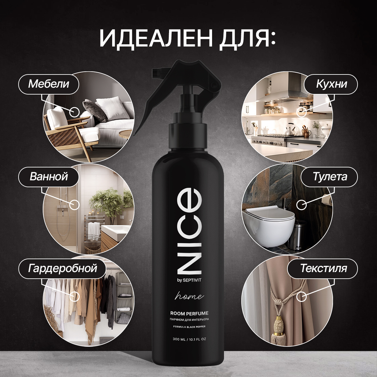 Новогодний подарочный набор NICE by Septivit мыло крем парфюм Black pepper 900мл - фото 10