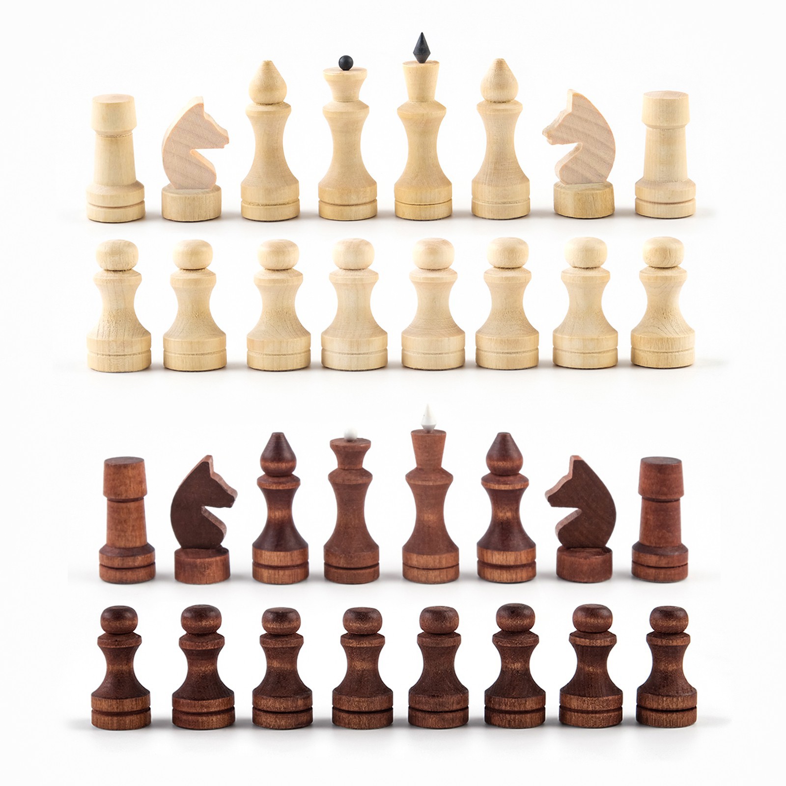 Шахматные фигуры Sima-Land обиходные король h 7 см d 2 4 см пешка h 4 4 см d 2 4 см - фото 1