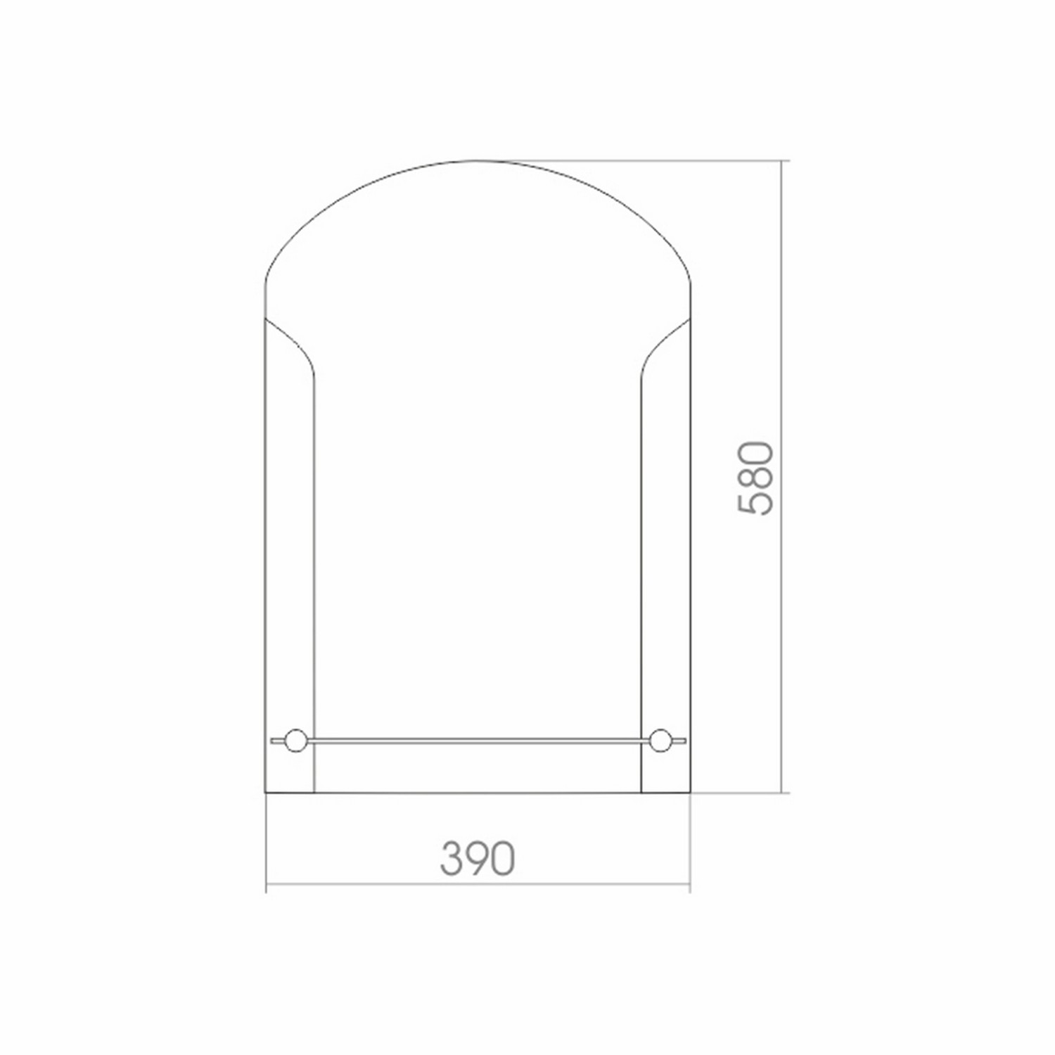 Зеркало настенное Mixline арка 390х580 с полкой влагостойкое - фото 2