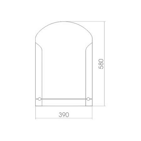 Зеркало настенное Mixline арка 390х580 с полкой влагостойкое