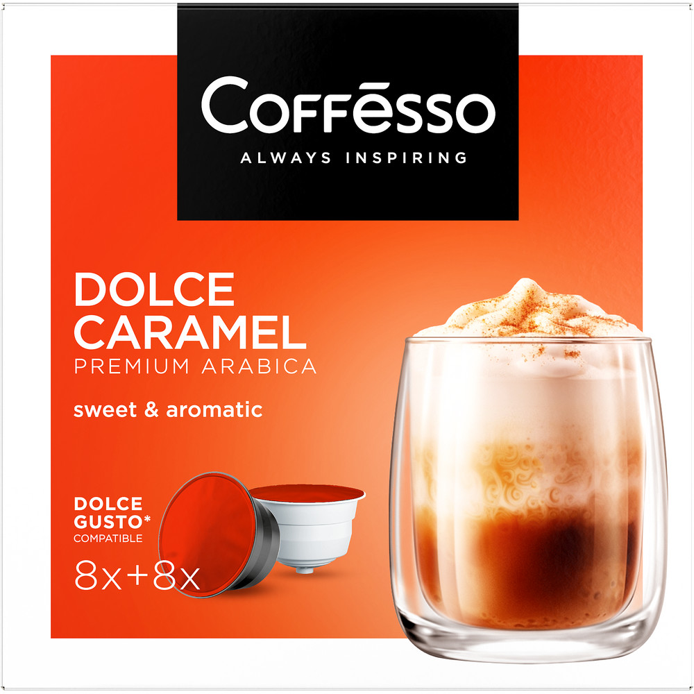 Кофе в капсулах Coffesso Dolce Caramel Набор для приготовления кофейного  напитка 156г капсула купить по цене 619 ₽ в интернет-магазине Детский мир