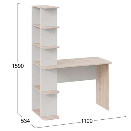 Стол письменный тип 4 Мебель ТриЯ Дуб Сонома/Белый Ясень