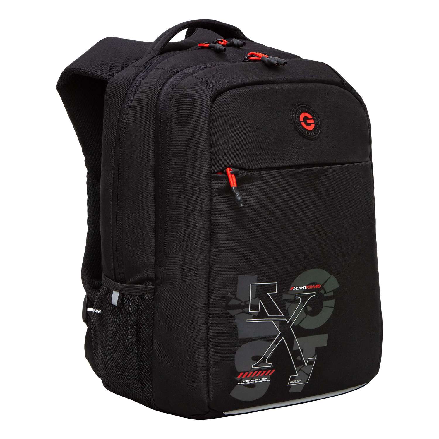 Рюкзак школьный Grizzly Черный-Красный RB-456-5/1 - фото 2