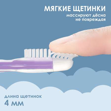 Прорезыватель грызунок KUNDER зубная щетка массажер для десен силиконовый для новорожденных фиолетовый
