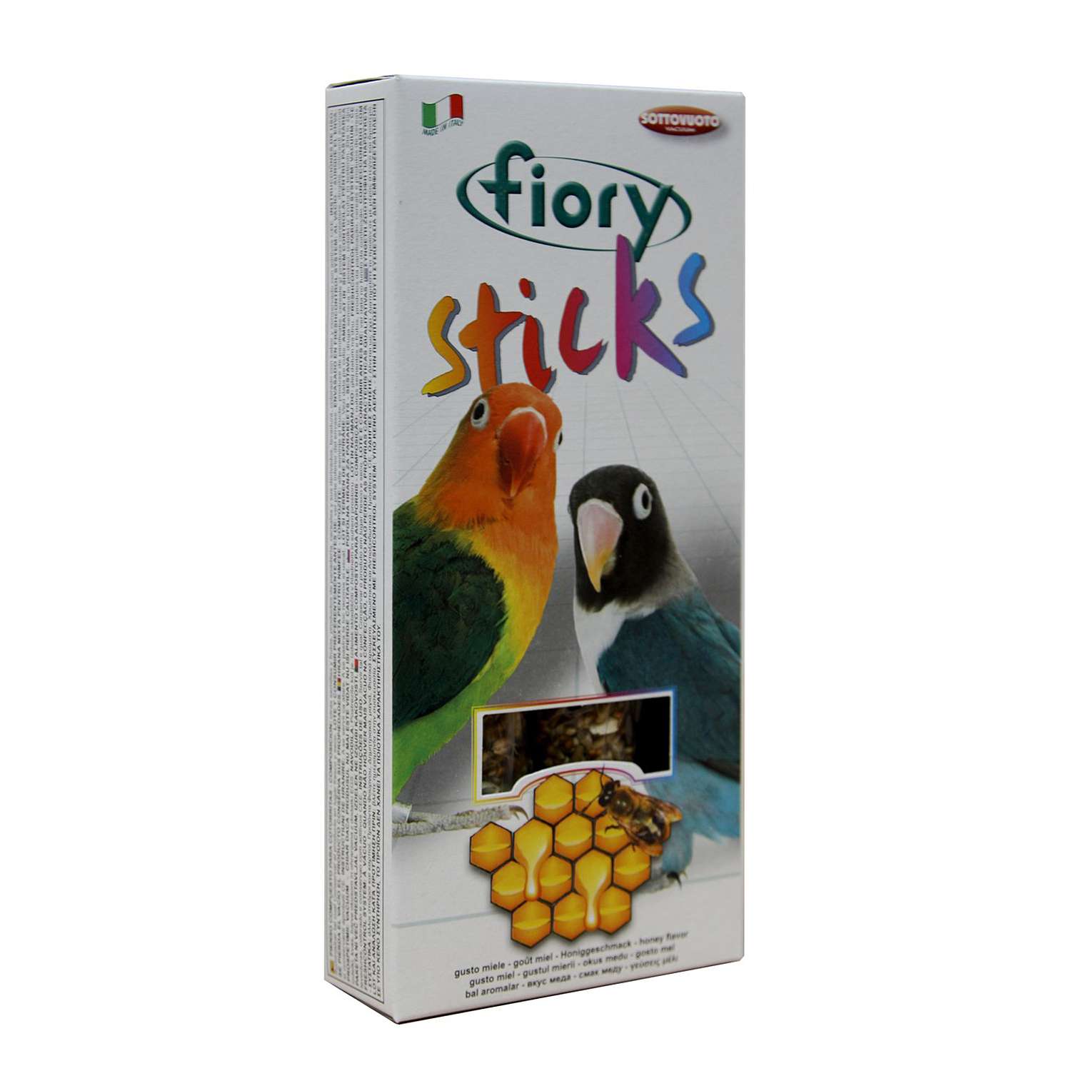 Лакомство для попугаев Fiory Sticks для средних Палочки с медом 60г 2шт - фото 2