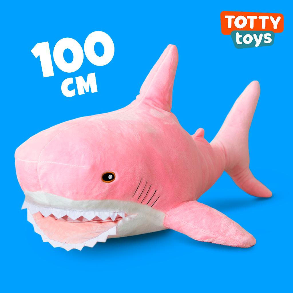 Мягкая Игрушка TOTTY TOYS акула 100 см розовая - фото 1