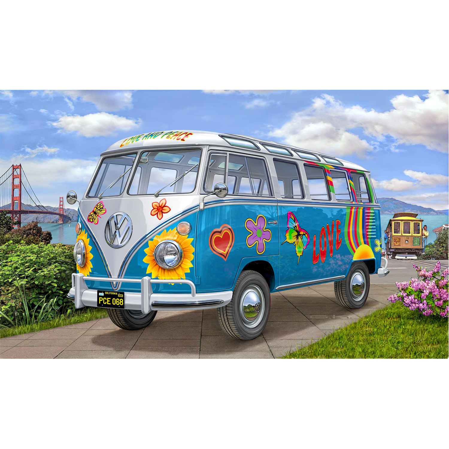 Сборная модель Revell Микроавтобус VW T1 Samba Bus Flower Power 07050 - фото 3