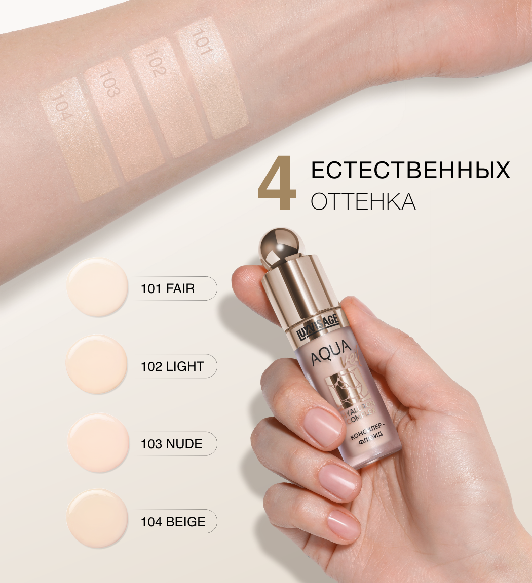 Консилер для лица Luxvisage AQUA veil HYALURON COMPLEX тон 103 Nude - фото 3