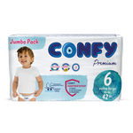 Подгузники CONFY детские Premium 15+ кг размер 6 42 шт