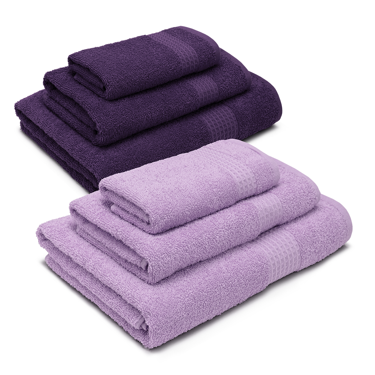 Набор полотенец BRAVO Самур 30*60х2 + 50*80х2 + 70*130х2 фиолетовый - фото 5