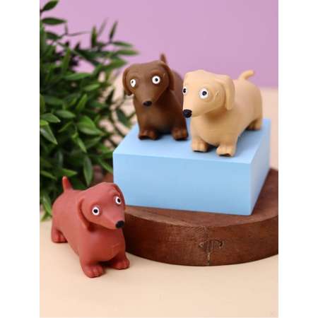 Мялка-антистресс iLikeGift Stretchy dachshund beige