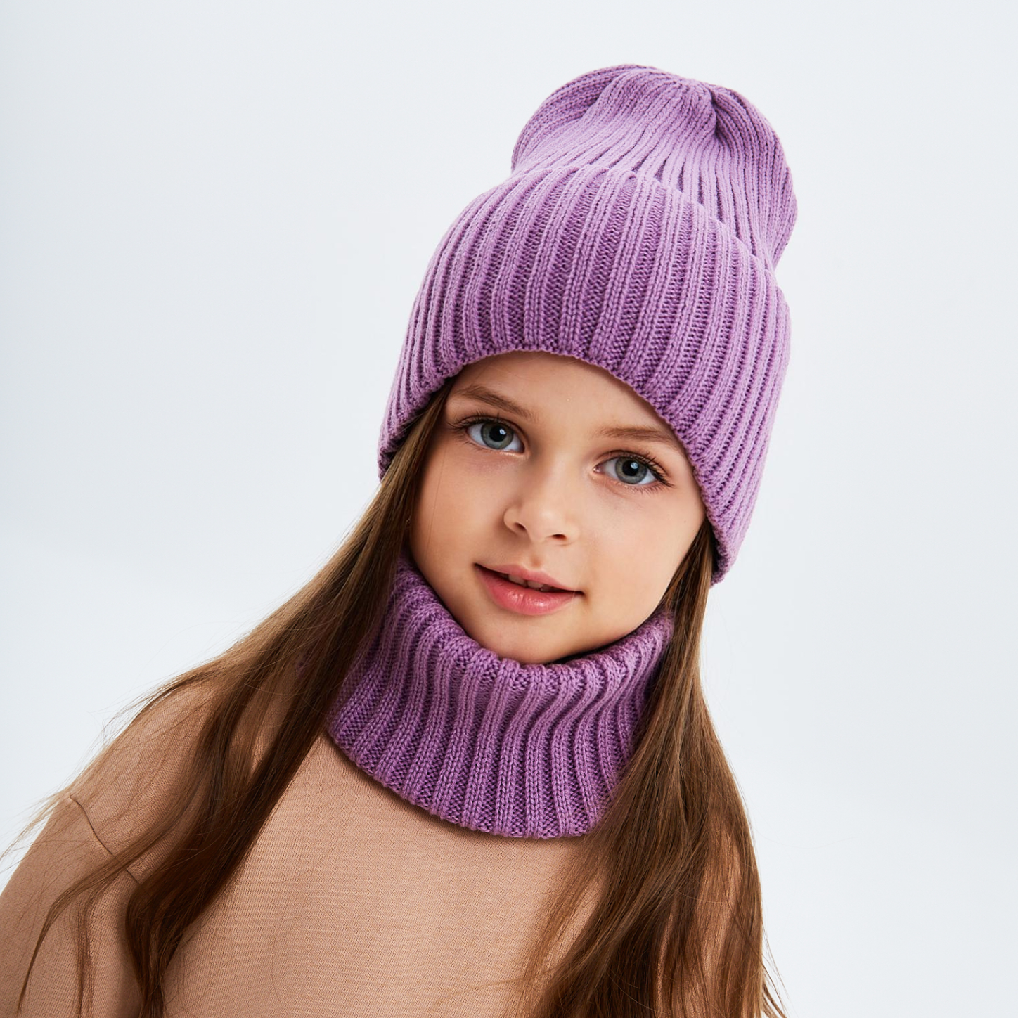 Шапка и снуд NYCkids NYC-H-35-pumpk-lilac - фото 2