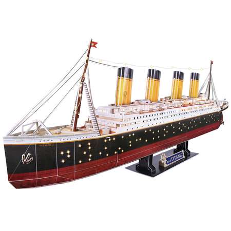 Пазл CubicFun Титаник с LED-подсветкой 3D 266деталей L521h