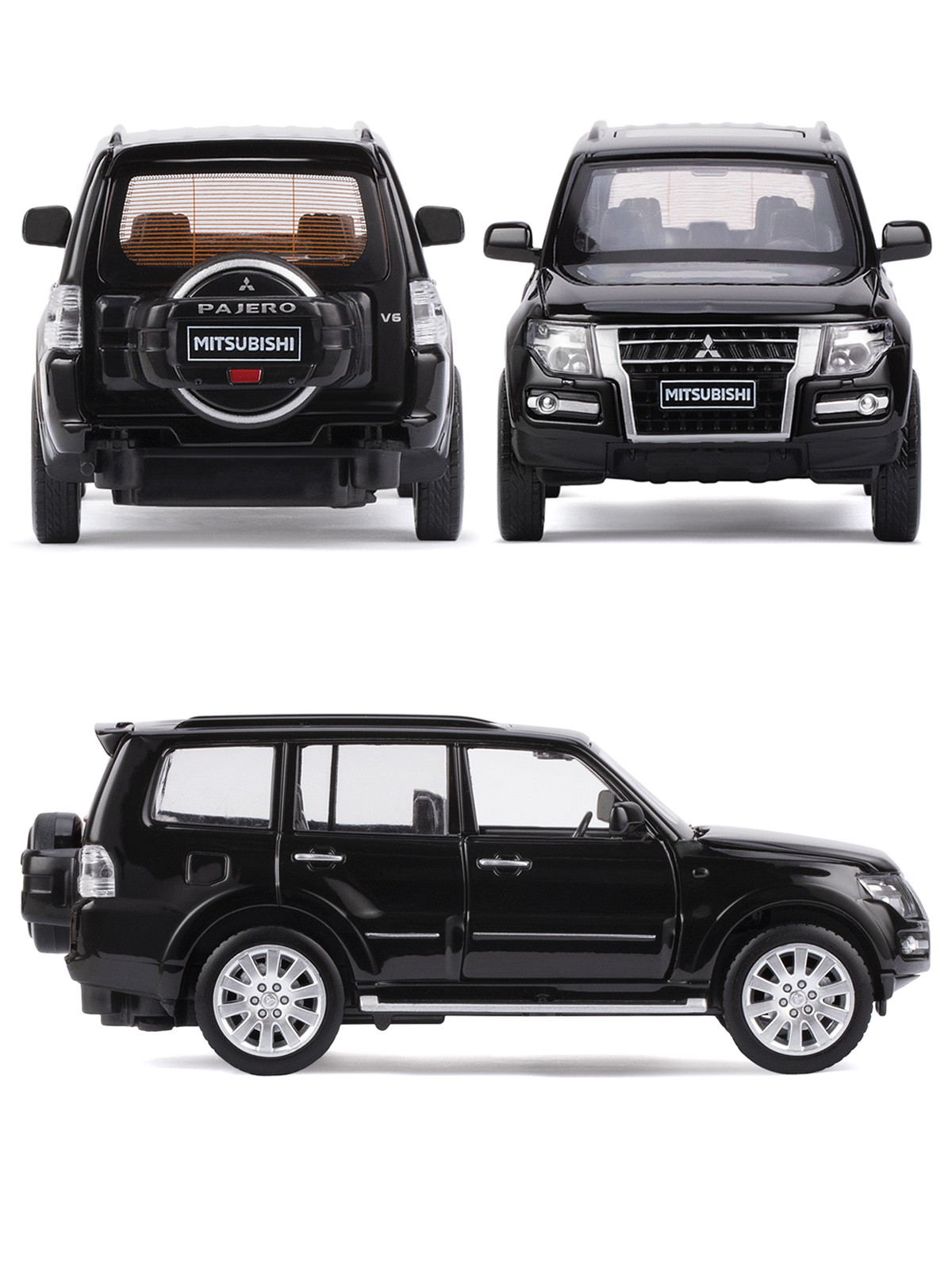 Внедорожник АВТОпанорама Mitsubishi Pajero 4WD Turbo 1:33 черный JB1251431 - фото 5