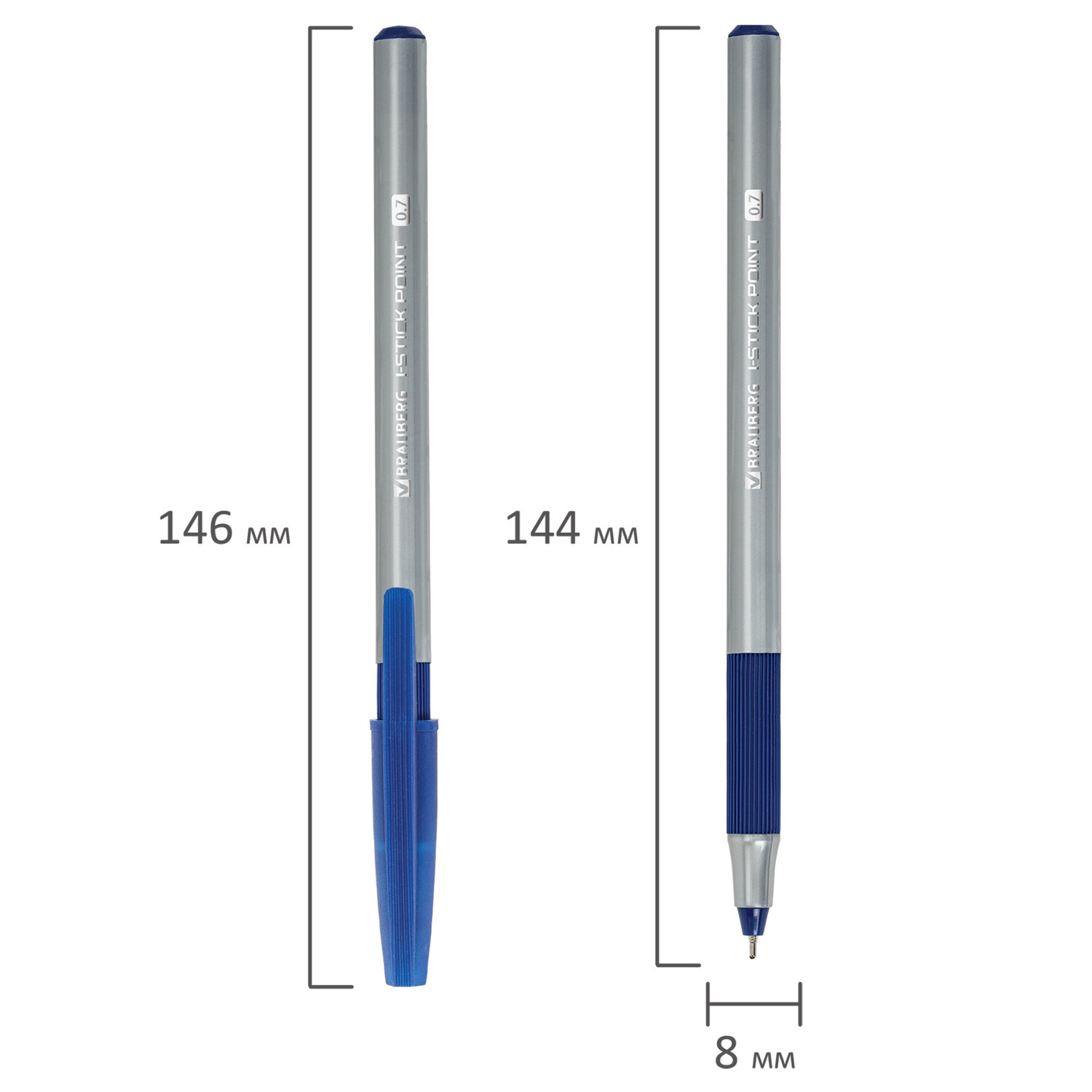 Ручки Brauberg шариковые синие набор 12 шт тонкие для школы - фото 10