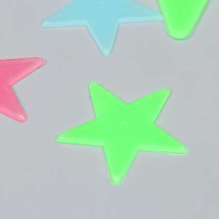 Наклейка Sima-Land фосфорная пластик «Звезды разных размеров» набор 14 шт 17х12 см